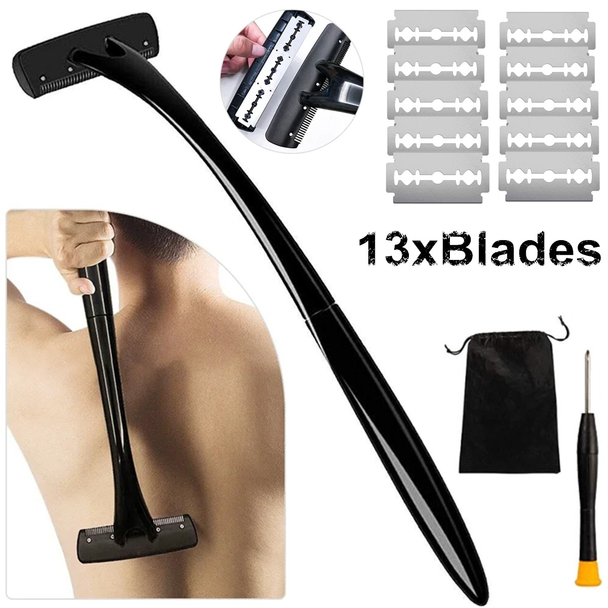 Men Grooming Full Body - Długa maszynka do golenia pleców dla