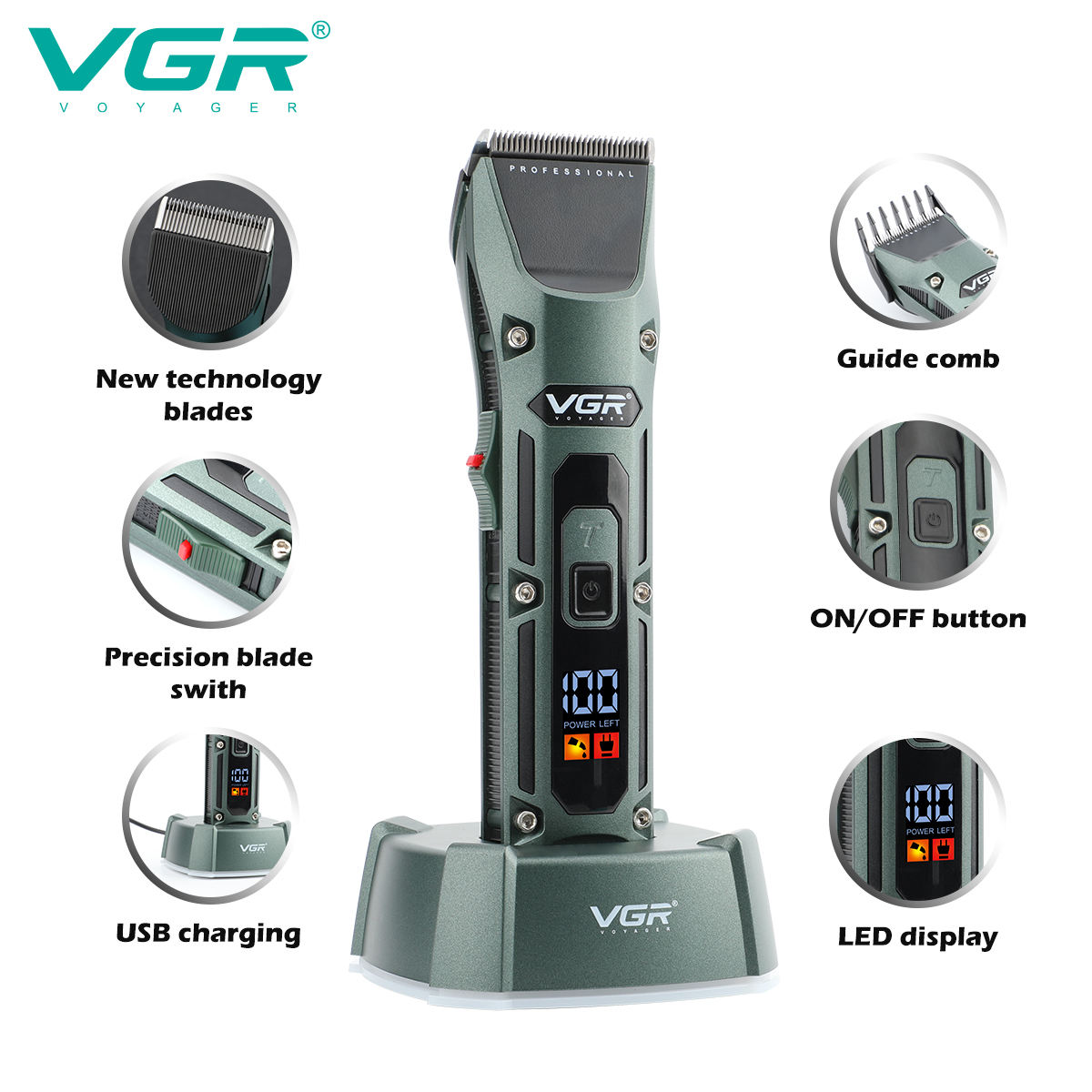 VGR V-696 nowy metalowy popula – Beard Trimmer Cordless recenzja i cena